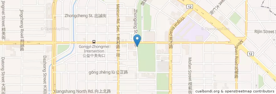 Mapa de ubicacion de 臺中市民廣場 en تايوان, تاي شانغ, 西區.