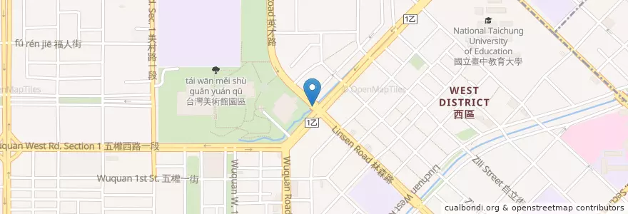 Mapa de ubicacion de 大墩文化中心 en Тайвань, Тайчжун, 西區.