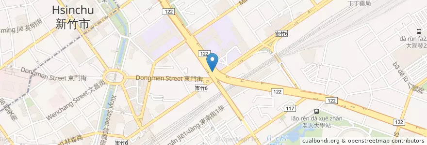 Mapa de ubicacion de 東大停車場出口 en Taiwán, Provincia De Taiwán, Hsinchu, 東區.