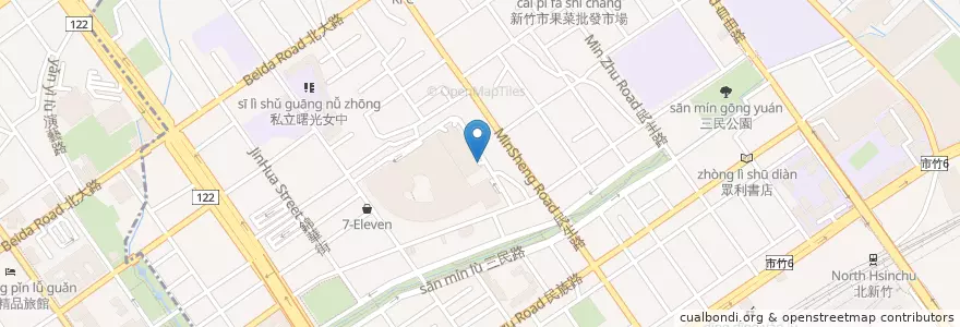 Mapa de ubicacion de 立體停車場（百貨、商場）入口 en Тайвань, Тайвань, Синьчжу, 東區.