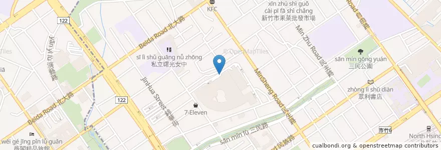 Mapa de ubicacion de 地下停車場出口 en Тайвань, Тайвань, Синьчжу, 東區.