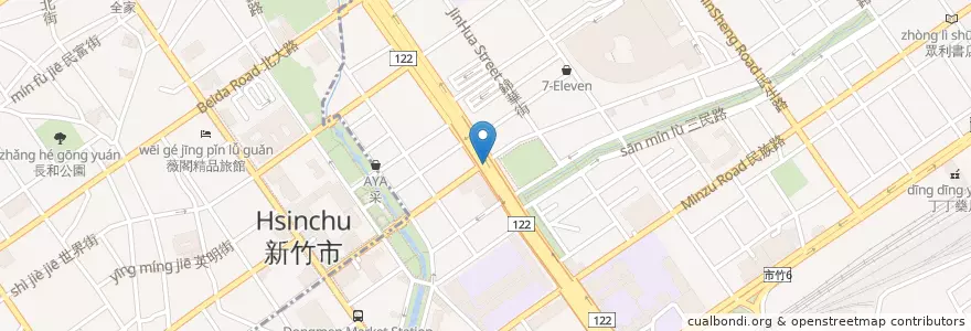 Mapa de ubicacion de 東大停車場入口 en تايوان, مقاطعة تايوان, سين شو, 東區.
