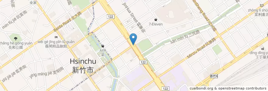 Mapa de ubicacion de 東大停車場出口 en 台湾, 台湾省, 新竹市, 東区.