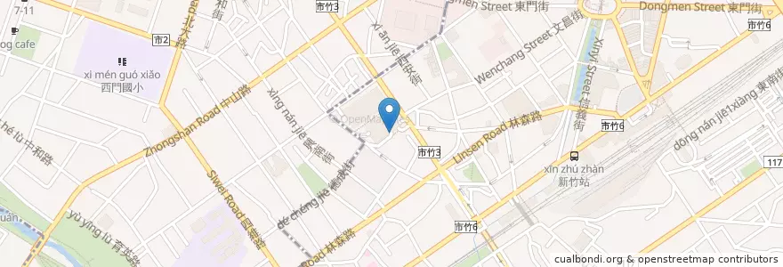 Mapa de ubicacion de 汽車停車場出口 en 타이완, 타이완성, 신주시.