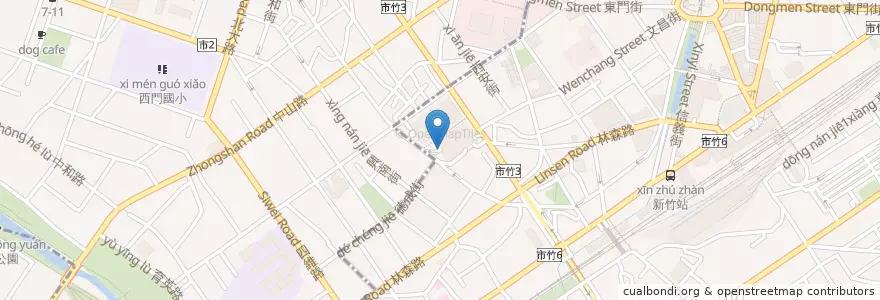 Mapa de ubicacion de 機車停車場出口 en Taiwan, 臺灣省, 新竹市.