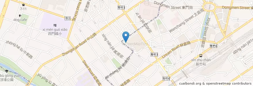 Mapa de ubicacion de Mega大遠百地下停車場 en Taiwan, 臺灣省, 新竹市.