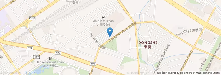 Mapa de ubicacion de 汽車出入口 en تايوان, مقاطعة تايوان, سين شو, 東區.
