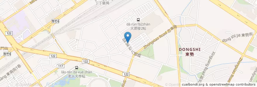 Mapa de ubicacion de 汽車出入口 en 타이완, 타이완성, 신주시, 둥구.