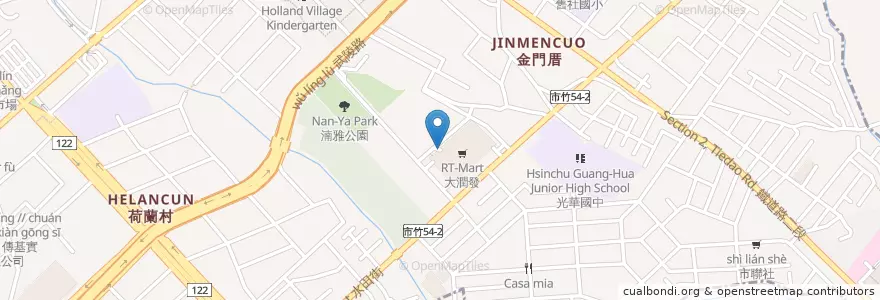 Mapa de ubicacion de 大潤發頂樓停車場入口 en Taiwán, Provincia De Taiwán, Hsinchu, 北區.