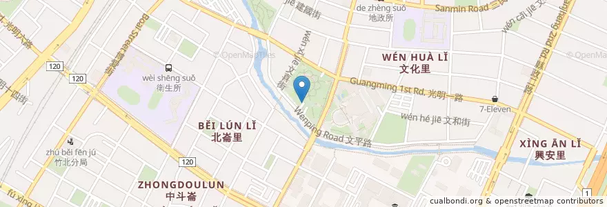 Mapa de ubicacion de 汽車停車場出口 en Taiwán, Provincia De Taiwán, Condado De Hsinchu, 竹北市.
