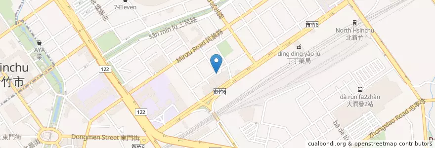 Mapa de ubicacion de 地下停車場出口 en 타이완, 타이완성, 신주시, 둥구.