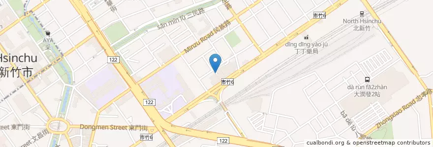 Mapa de ubicacion de 地下停車場入口 en تایوان, 臺灣省, سینچو, 東區.