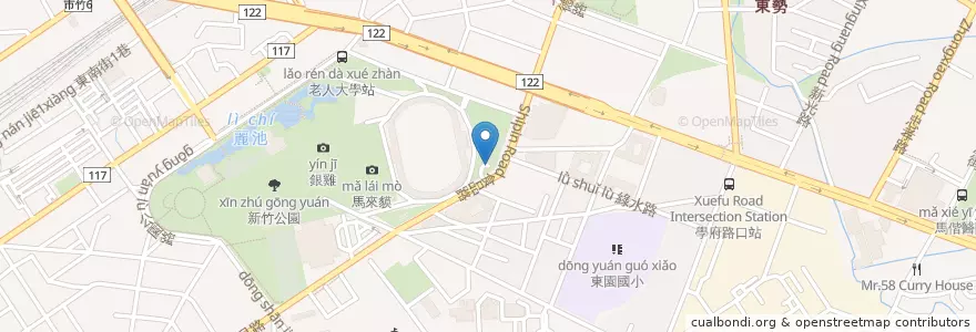 Mapa de ubicacion de 汽車停車場入口 en 台湾, 台湾省, 新竹市, 東区.