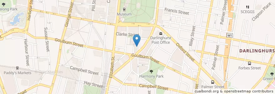 Mapa de ubicacion de Joe Black en Austrália, Nova Gales Do Sul, Council Of The City Of Sydney, Sydney.