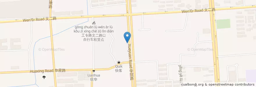 Mapa de ubicacion de 杭州银行 en چین, چجیانگ, هانگژو, 西湖区.