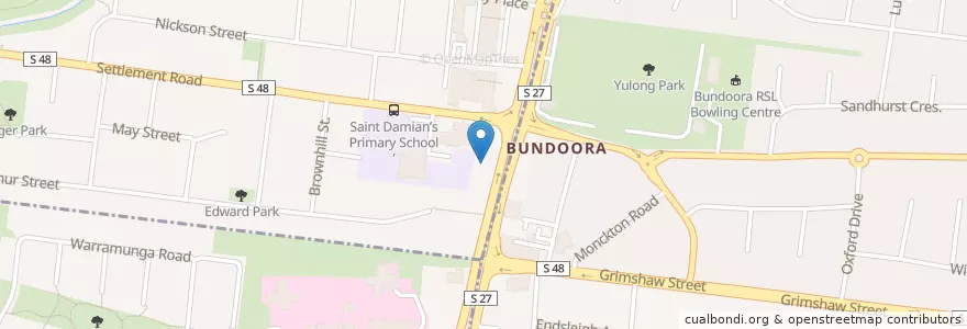Mapa de ubicacion de Bundoora Veterinary Hospital and Clinic en オーストラリア, ビクトリア, City Of Whittlesea.