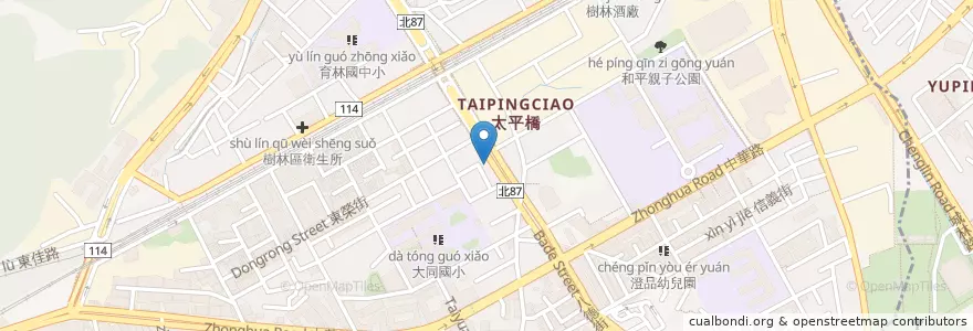 Mapa de ubicacion de 快樂早餐店 en Taiwan, Nuova Taipei, Distretto Di Shulin.