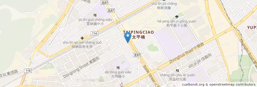 Mapa de ubicacion de 雙醬咖哩 樹林店 en 타이완, 신베이 시, 수린 구.