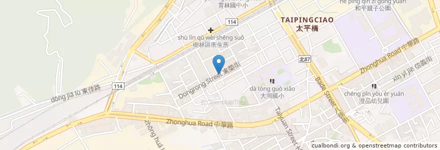 Mapa de ubicacion de 六點一刻早餐店 en Taiwán, Nuevo Taipéi, 樹林區.