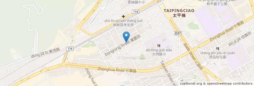 Mapa de ubicacion de 永和豆漿大王 en Tayvan, 新北市, 樹林區.