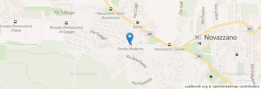 Mapa de ubicacion de Grotto Moderno en Suiza, Novazzano, Tesino, Circolo Di Stabio, Distretto Di Mendrisio, Circolo Di Stabio, Novazzano.