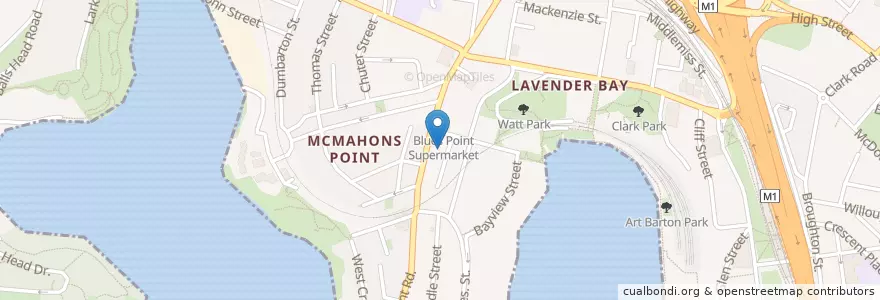 Mapa de ubicacion de Olivio en Australia, New South Wales, North Sydney Council, Sydney.