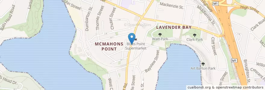 Mapa de ubicacion de Il Locale Blu en Australië, Nieuw-Zuid-Wales, North Sydney Council, Sydney.