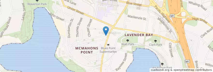 Mapa de ubicacion de Kinn Dining and Bar en Australie, Nouvelle Galles Du Sud, North Sydney Council, Sydney.