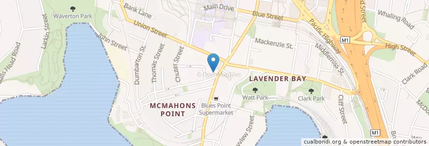 Mapa de ubicacion de Your Place Casual Dining en Australië, Nieuw-Zuid-Wales, North Sydney Council, Sydney.