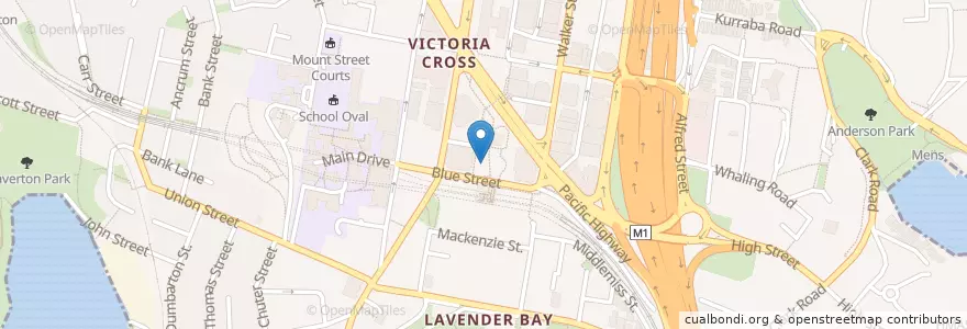 Mapa de ubicacion de Nando's Greenwood Plaza en Australie, Nouvelle Galles Du Sud, North Sydney Council, Sydney.