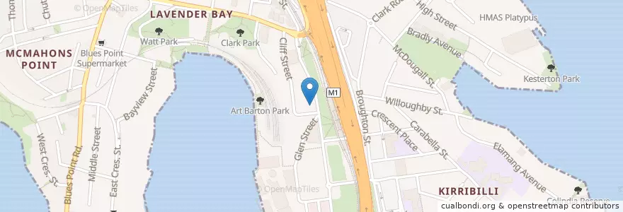 Mapa de ubicacion de Curve Restaurant en Australia, New South Wales, North Sydney Council, Sydney.
