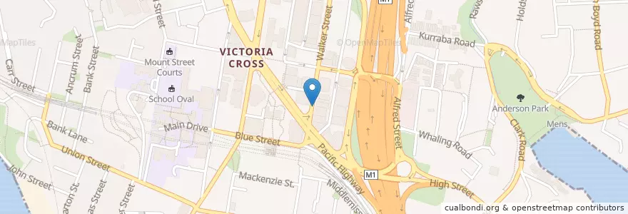 Mapa de ubicacion de Cibo Expresso Bar en Australië, Nieuw-Zuid-Wales, North Sydney Council, Sydney.