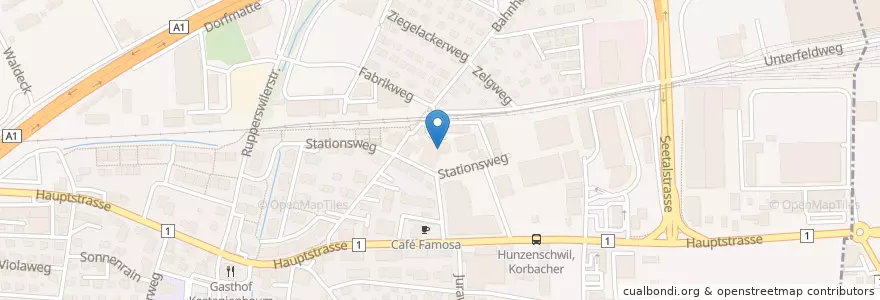 Mapa de ubicacion de Evangelisch-Methodistische Kirche EMK en Switzerland, Aargau, Bezirk Lenzburg, Hunzenschwil.