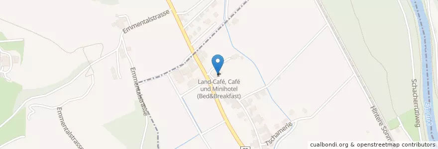 Mapa de ubicacion de Land-Café, Café und Minihotel (Bed&Breakfast) en Schweiz/Suisse/Svizzera/Svizra, Bern/Berne, Verwaltungsregion Emmental-Oberaargau, Verwaltungskreis Emmental.