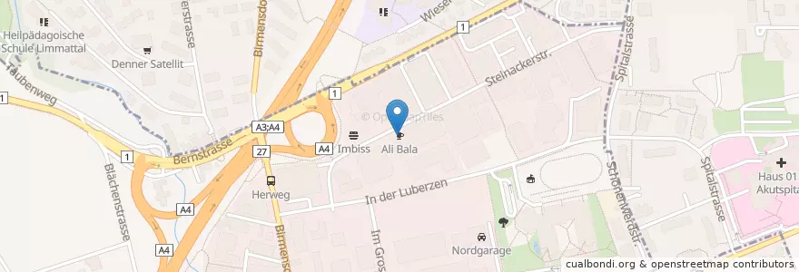 Mapa de ubicacion de Ali Bala en Suíça, Zurique, Bezirk Dietikon.
