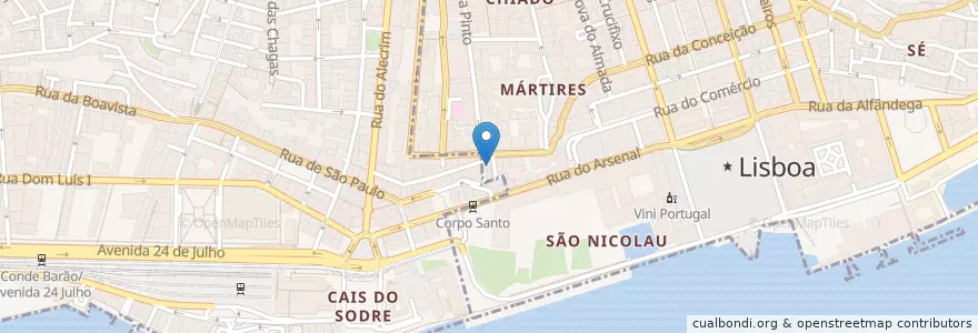 Mapa de ubicacion de Cantina das Freiras en Portugal, Lissabon, Großraum Lissabon, Lissabon, Misericórdia.