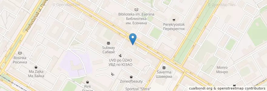 Mapa de ubicacion de Бразен en Russland, Föderationskreis Zentralrussland, Moskau, Südwestlicher Verwaltungsbezirk, Академический Район.