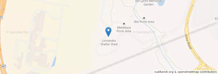 Mapa de ubicacion de Lomandra Shelter Shed en Australië, Nieuw-Zuid-Wales, Sydney, Blacktown City Council.