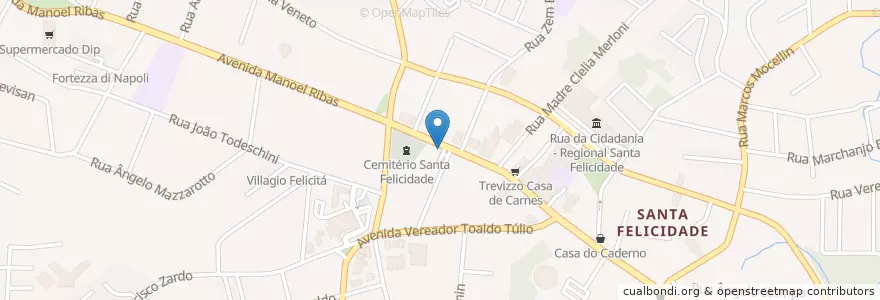 Mapa de ubicacion de Posto JA Vendramin en ブラジル, 南部地域, パラナ, Região Geográfica Intermediária De Curitiba, Região Metropolitana De Curitiba, Microrregião De Curitiba, クリチバ.