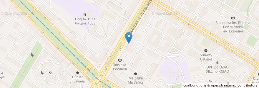 Mapa de ubicacion de ВТБ en 러시아, Центральный Федеральный Округ, Москва, Юго-Западный Административный Округ, Академический Район.