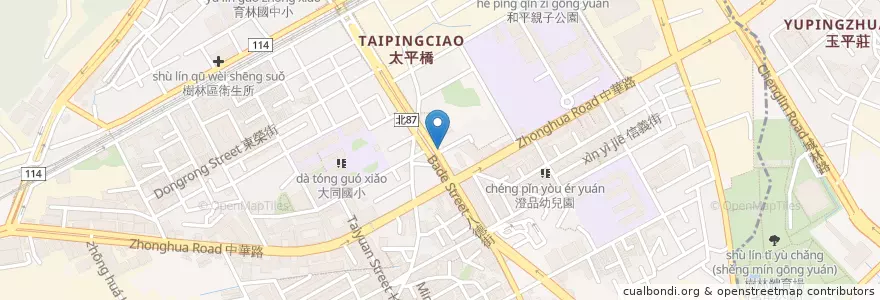 Mapa de ubicacion de 舊衣回收箱 en تايوان, تايبيه الجديدة, 樹林區.