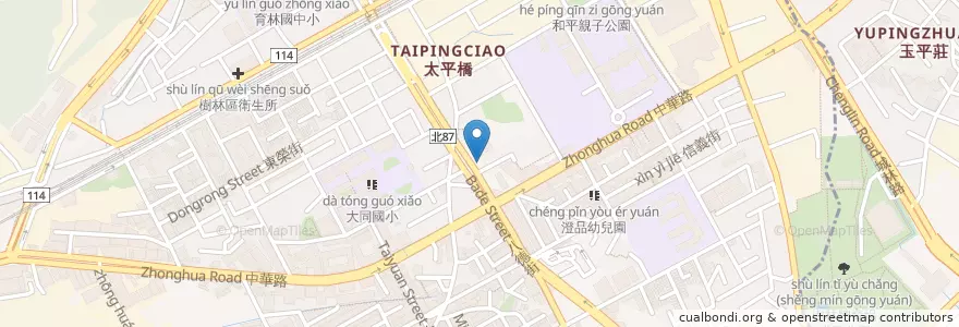 Mapa de ubicacion de 艇王生猛海鮮台菜料理 en 타이완, 신베이 시, 수린 구.