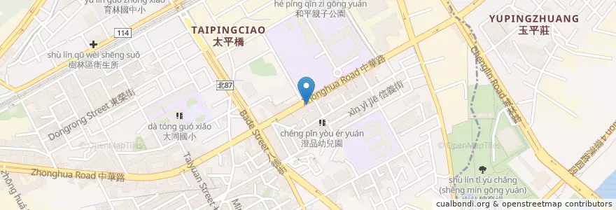 Mapa de ubicacion de 小蝸牛精緻早餐 en Taiwán, Nuevo Taipéi, 樹林區.