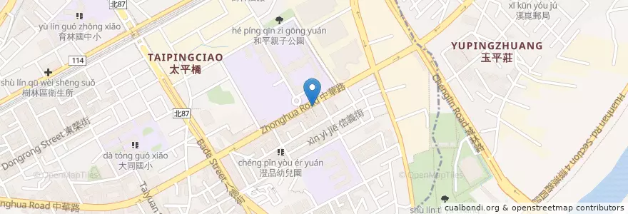 Mapa de ubicacion de 各式炸物香菇肉粥 en Тайвань, Новый Тайбэй, 樹林區.