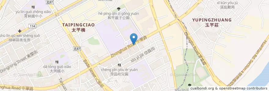 Mapa de ubicacion de 麥味登精緻早餐樹中店 en Taiwan, 新北市, 樹林區.