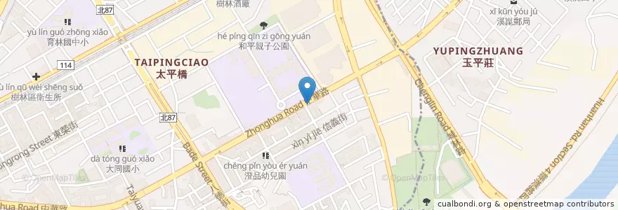Mapa de ubicacion de 麻糬紅豆餅 en تايوان, تايبيه الجديدة, 樹林區.