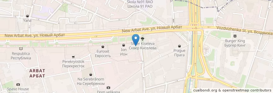 Mapa de ubicacion de Жигули en Россия, Центральный Федеральный Округ, Москва, Центральный Административный Округ, Район Арбат.