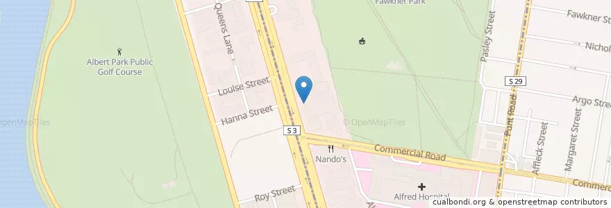 Mapa de ubicacion de St Kilda Road Post Shop en Australie, Victoria.