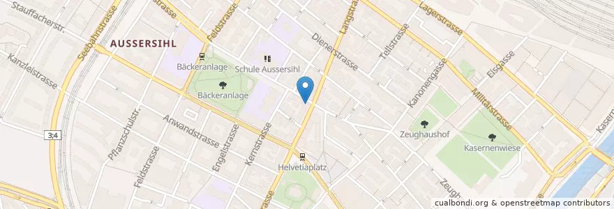 Mapa de ubicacion de Aargauerhof en Switzerland, Zurich, District Zurich, Zurich.