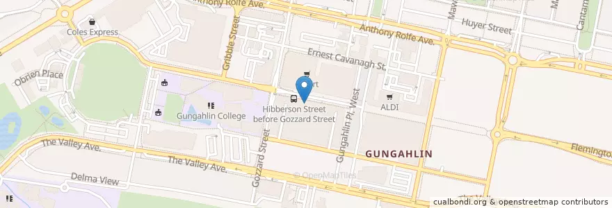 Mapa de ubicacion de Coffee Club en Australia, New South Wales, Australian Capital Territory, District Of Gungahlin.